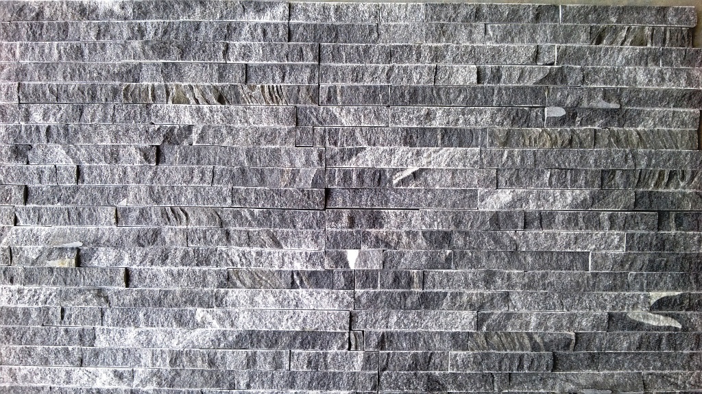 Black Marble Stacked Stone Tiles with split finished